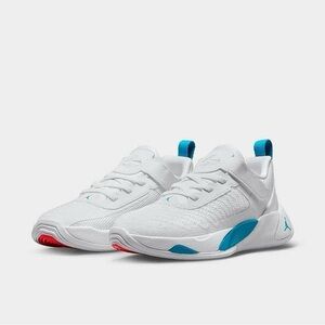 Kids Jordan Luka 1 White/Metallic Silver/Neo Turquoise